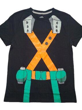 My Hero Academia Black Katsuki Ringer T Shirt Kids Size L Anime New NWOT